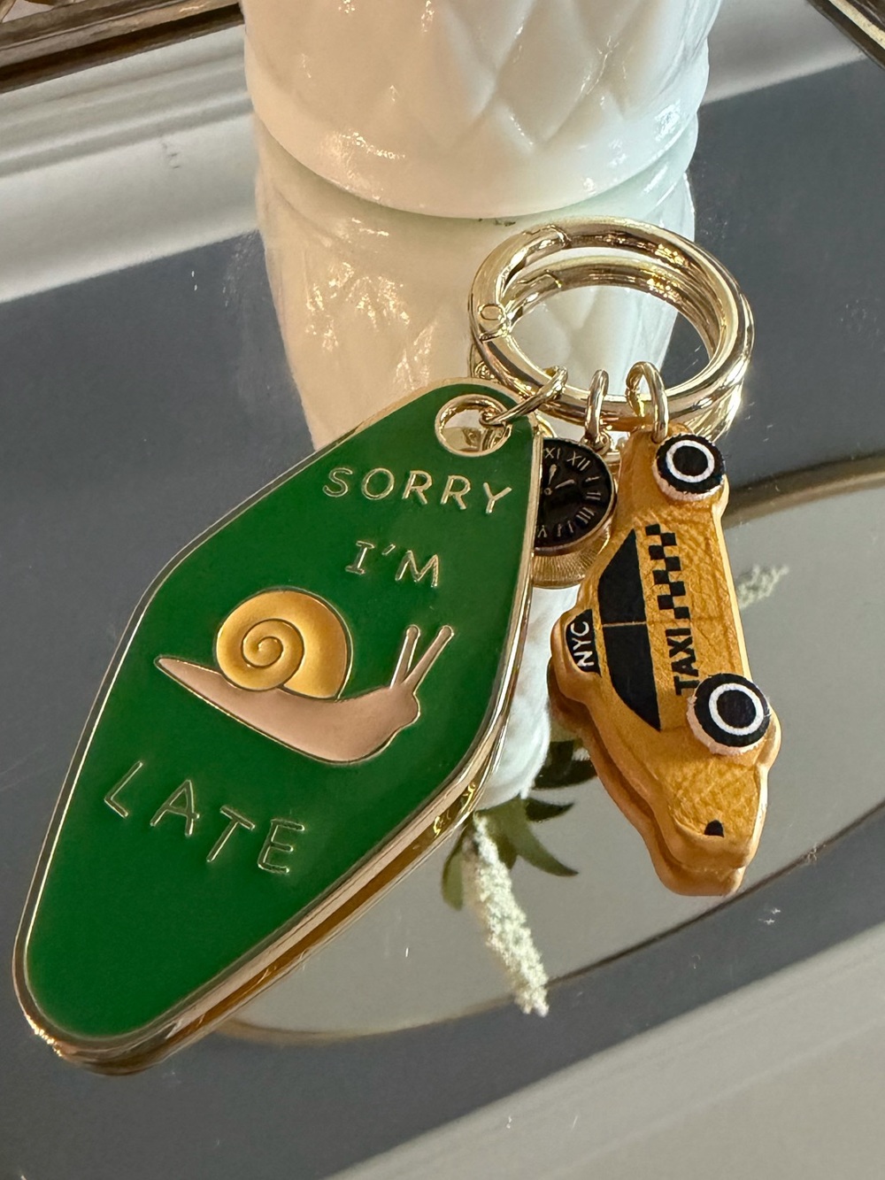Sorry I’m Late Enamel Bag Charm